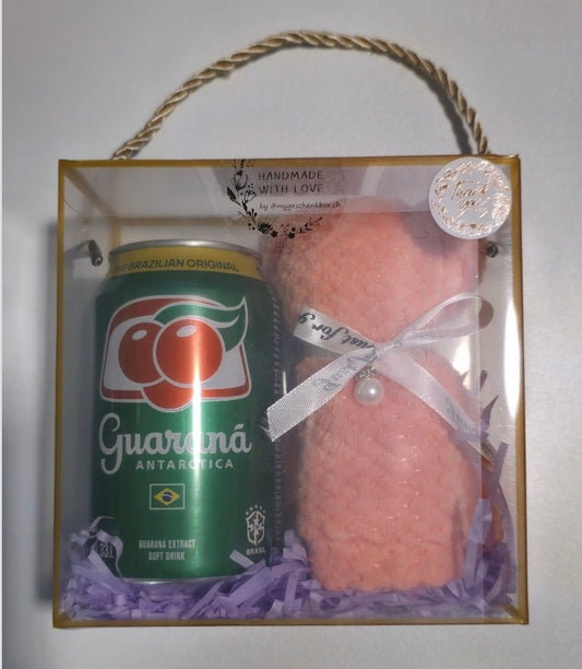 Kit Presente Criativo - Bebida + Ursinho de Toalha (Várias Opções)