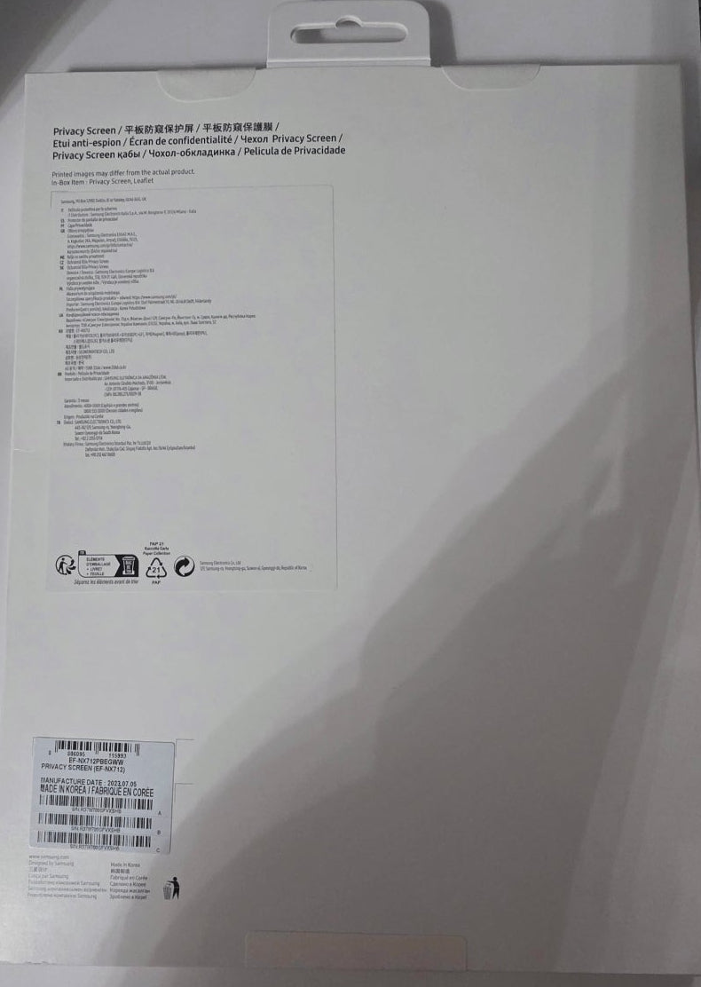 Samsung Privacy Screen Panel – Filtro de Privacidade Original Galaxy Tab