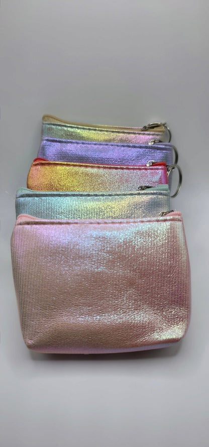 Porta-Moedas Metálico Holográfico – Brilho e Praticidade