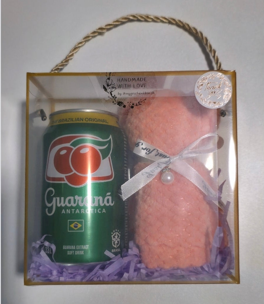 Kit Presente Criativo - Bebida + Ursinho de Toalha (Várias Opções)