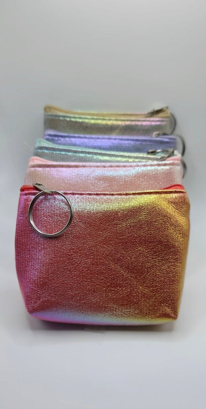 Porta-Moedas Metálico Holográfico – Brilho e Praticidade