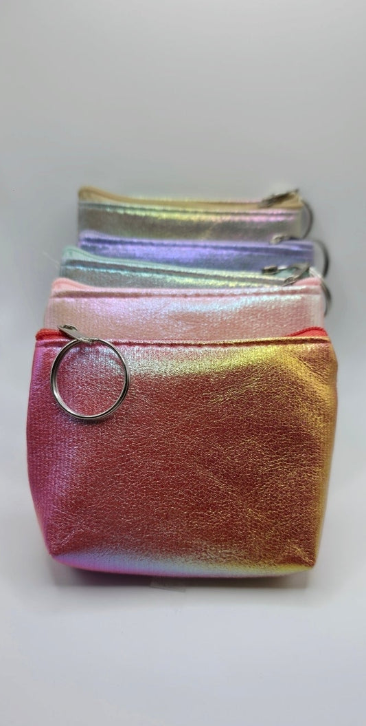 Porta-Moedas Metálico Holográfico – Brilho e Praticidade