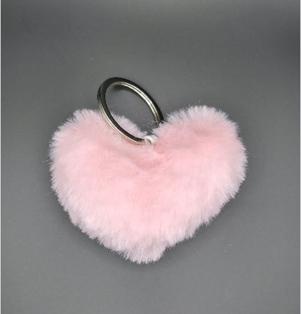 Porta-chaves Pompom Coração - Soft & Fluffy