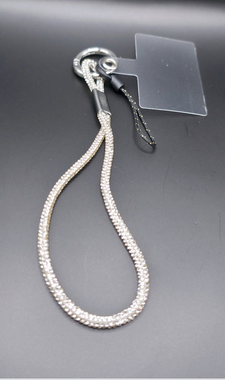 Alça de Pulso (Phone Strap) com Cristais Strass - Brilho Premium