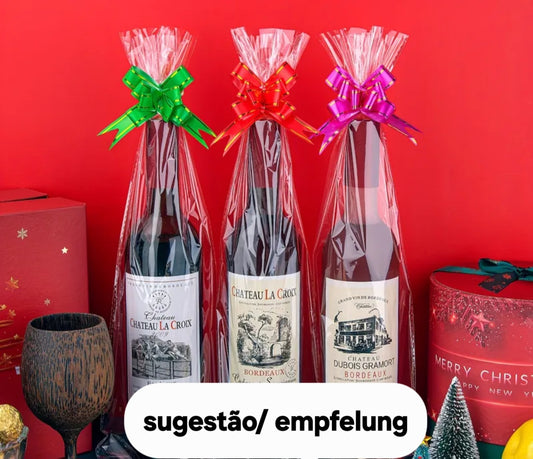 Set de Embrulho para Garrafas e Itens Longos – Saco Transparente (45cm)🍾Verpackungs-Set für Flaschen und lange Geschenke – Klarsichtbeutel (45cm)